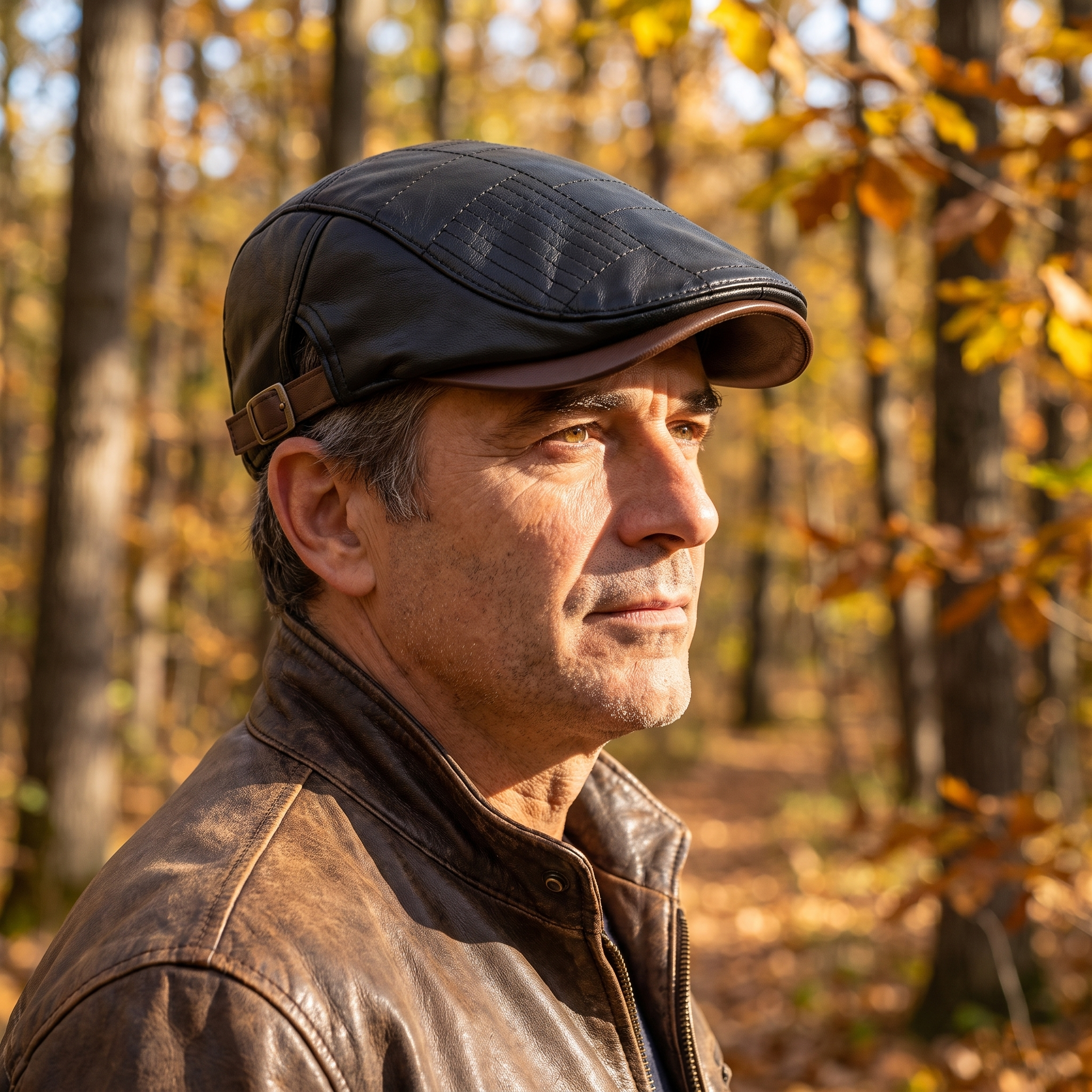 Quilted Leather Cap
