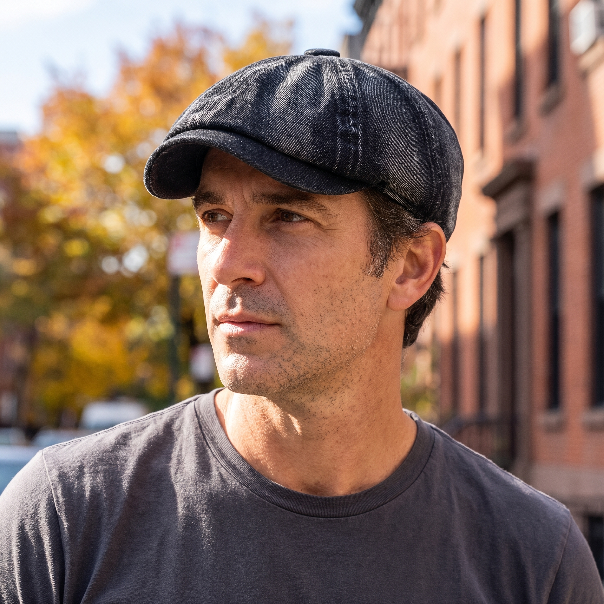 Denim Newsboy Cap
