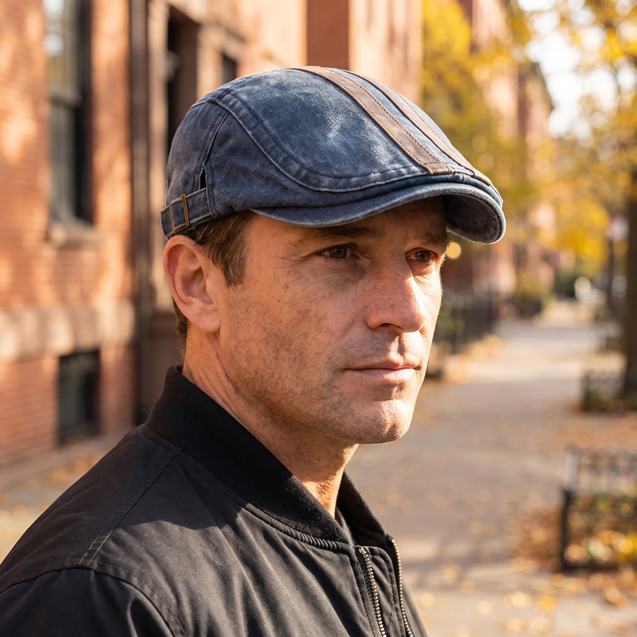 Denim Strip Cap